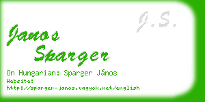 janos sparger business card